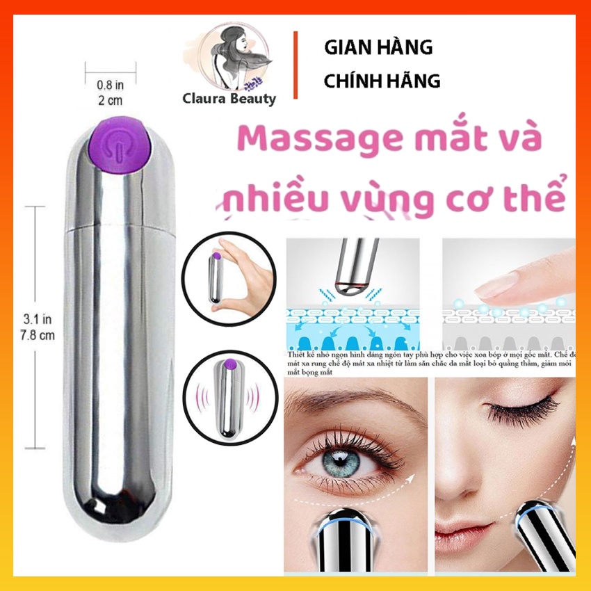 Máy massage mắt mini cao cấp nhất cầm tay, chống đau mỏi cơ 10 chế độ. Pin sạc USB CLAURA BEAUTY