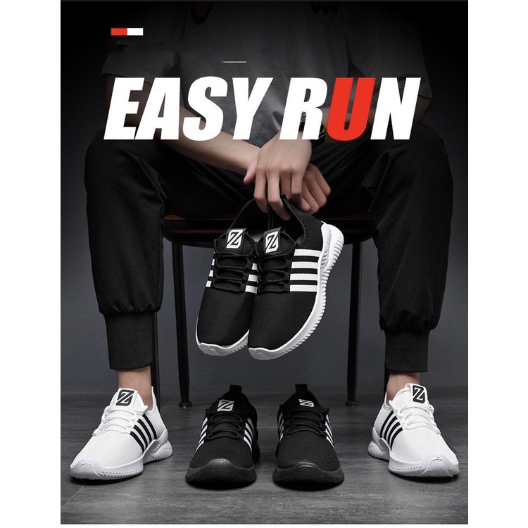 Giày thể thao nam sneaker 4 sọc Anpha Thoáng Khí Đơn Giản