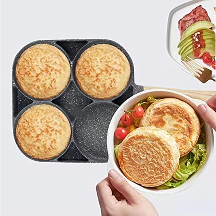 Chảo Chiên Trứng / Làm Bánh Hamburger Bốn Lỗ Chống Dính JP5