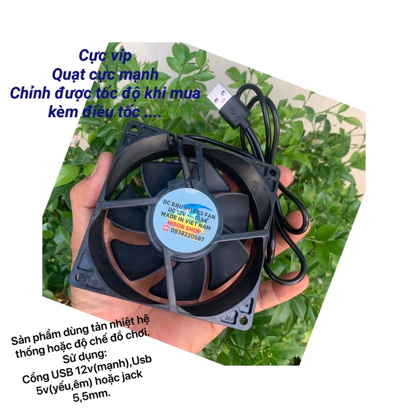 Quạt tản nhiệt cổng USB từ 5v đến 12v,giảm nhiệt CPU,Wifi router,mode, tiện dụng chất lượng cao tại Moon Shop