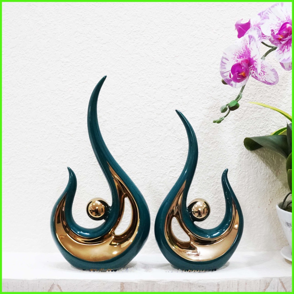 Nghệ Thuật Gốm Sứ Mắt Ngọc Xanh Lục Bảo Phong Cách Trừu Tượng Trang trí ,quà tặng sang chảnh