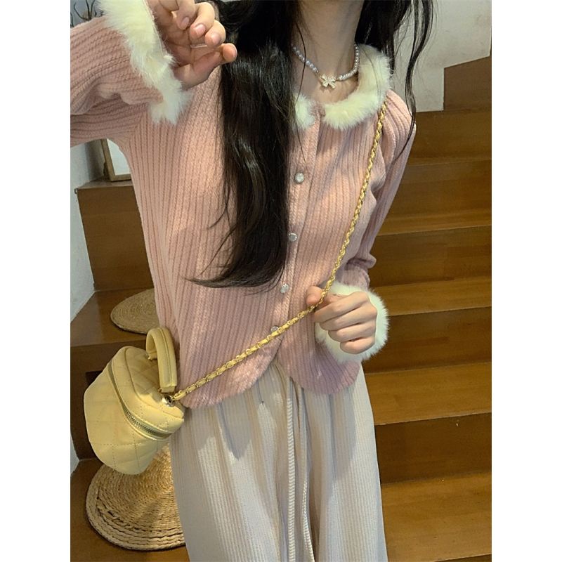 Áo Khoác Cardigan Len Dệt Kim Phong Cách Hàn Quốc Xinh Xắn Cho Nữ