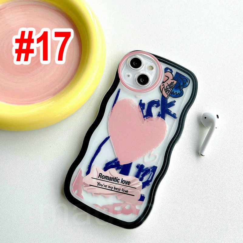 Casing Samsung Galaxy A54 A34 A24 A14 A04 A12 A73 A53 A52 A52S A33 A32 A23 A72 A22 A13 4G 5G A03S A02S A11 A02 A03 A51 A50 A50S A30S A20 A30 A20S A10S A21S M12 M22 M32 M11 M02 Waves Edge Graffiti Luck Romantic Love Fine hole Clear Soft Phone Case BW 17