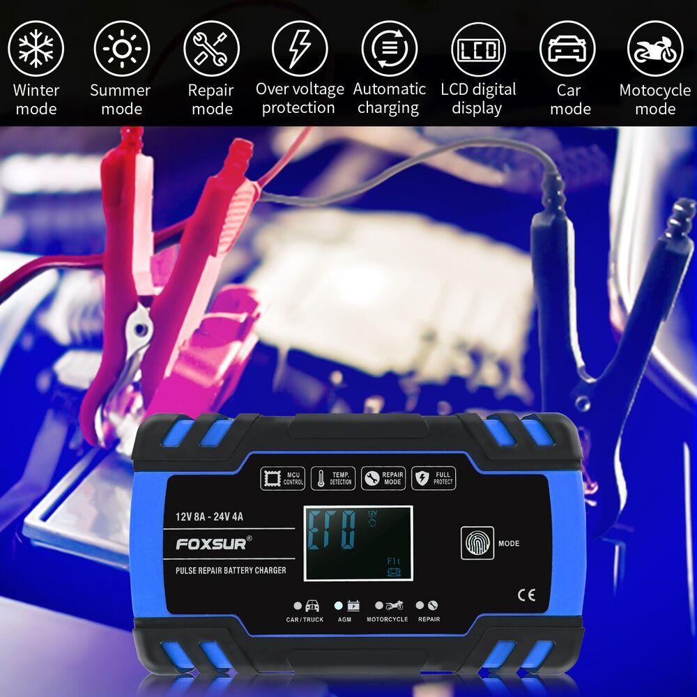 Thiết Bị Sạc Pin AGM / GEL Tự Động Thông Minh 3 Chế Độ Màn Hình LCD Kỹ Thuật Số Cho Xe Hơi