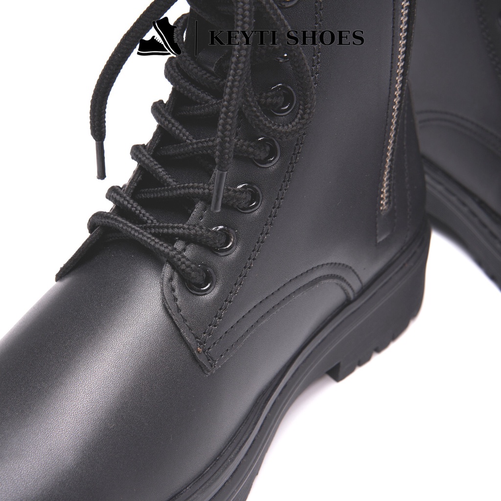 Giày Combat Boots Zip Black( Giày Chiến Binh ),đế tăng chiều cao, tăng 3,5cm | BigBuy360 - bigbuy360.vn