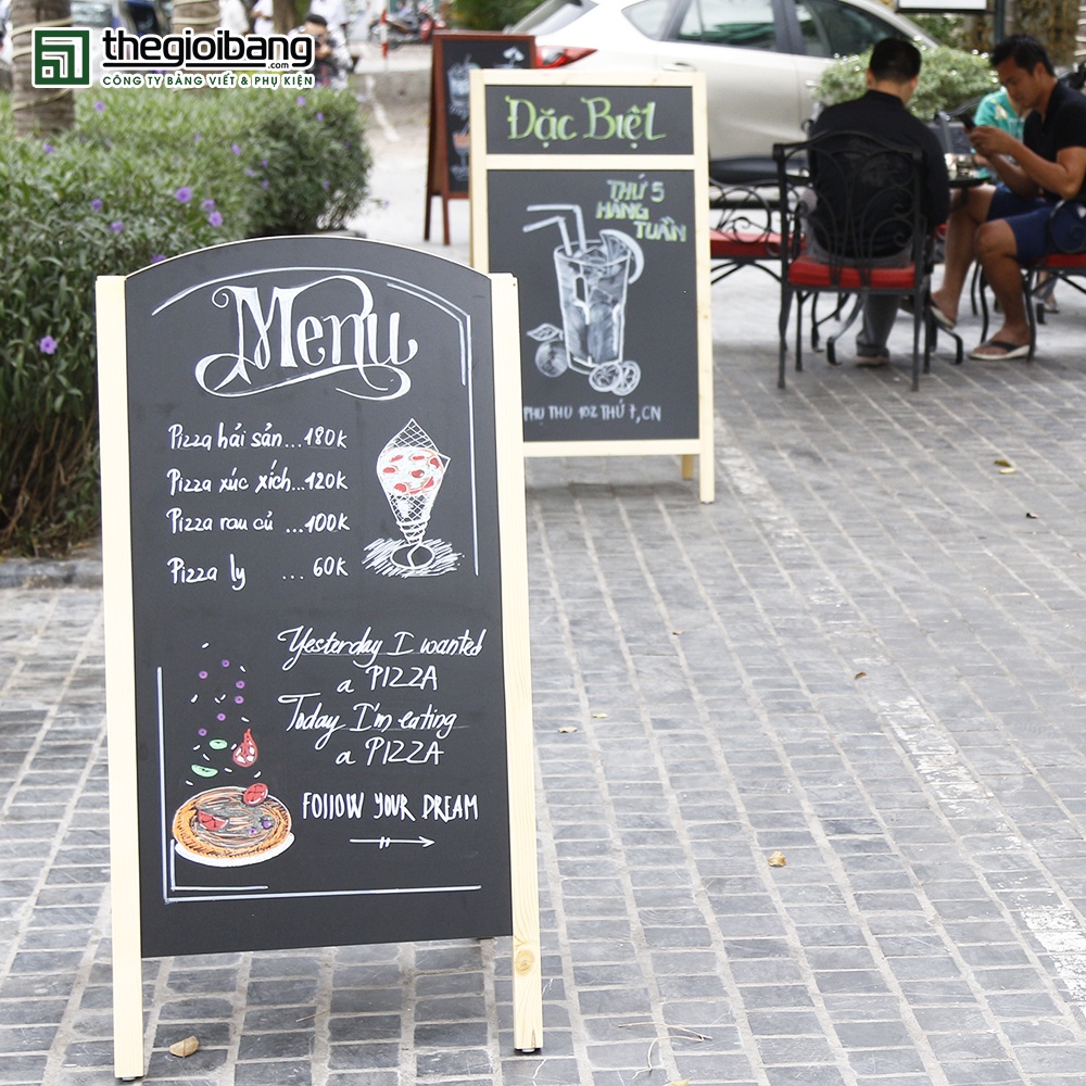 Bảng Menu 2 Mặt Đứng Slide Mini - Bảng Tân Hà - kích thước 550x1100mm