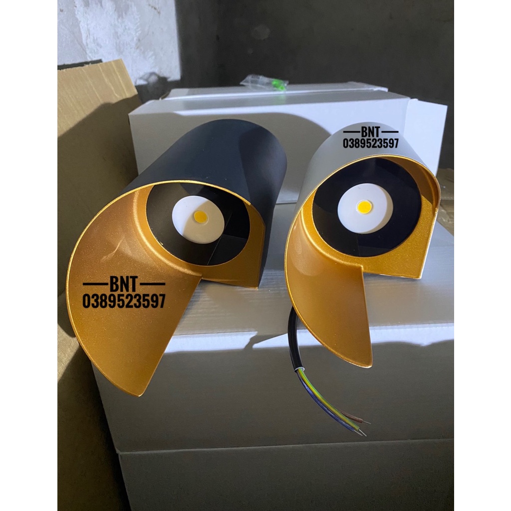 Đèn hắt tường xoắn ốc màu đen loại 10w , đèn hắt trang trí nhà cửa ,sân vườn