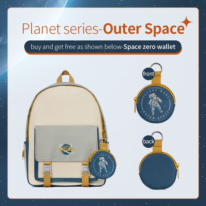 Ba lô đi học MR. ACE HOMME đựng laptop phong cách phi hành gia nâng cấp phong cách Nhật Bản unisex cho học sinh