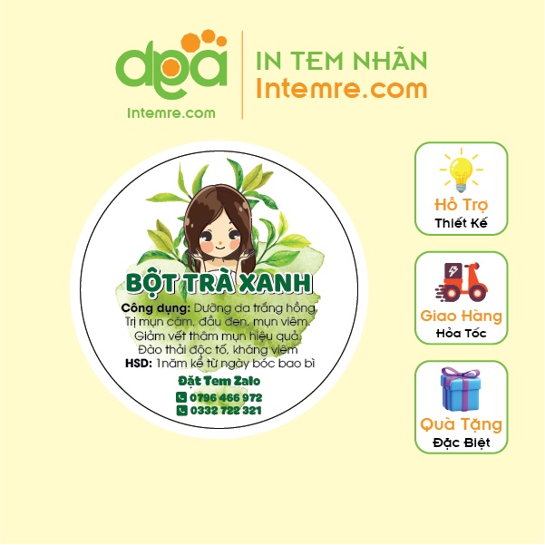 Combo In 1000 Tem Nhãn Giấy Decal Dán Intemre.com Thiết Kế Theo Yêu Cầu Kt: 3cm