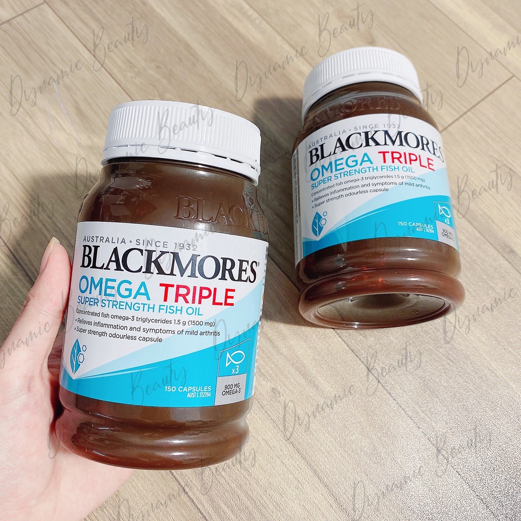 Viên uống Blackmores omega triple concentrated fish oil dầu cá hàm lượng cao gấp 3 lần 60v 150 viên Úc