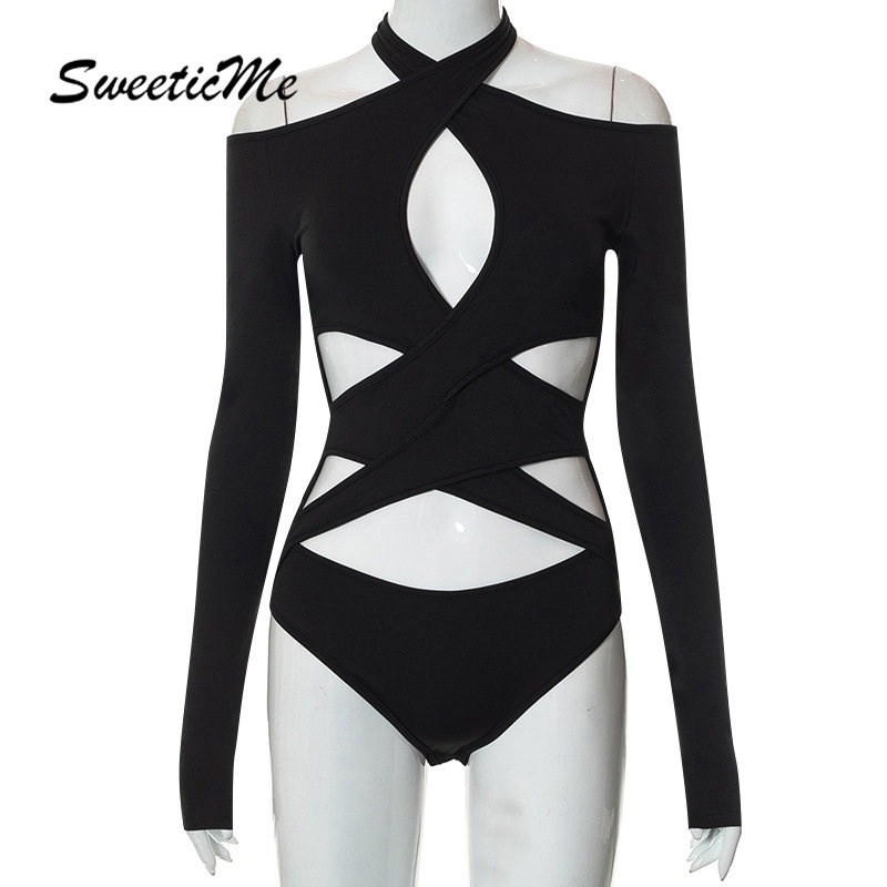 Áo liền quần Tay Dài Dáng Ôm Màu Trơn Thời Trang Quyến Rũ Cho Nữ