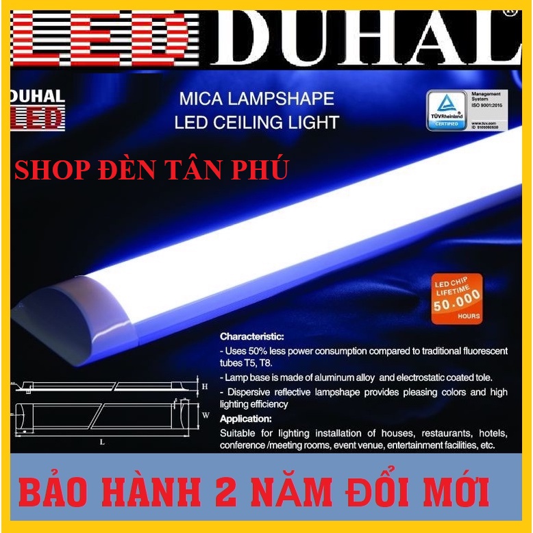Đèn ốp trần LED chụp mica (đèn bán nguyệt) Duhal (KDLD8xx)