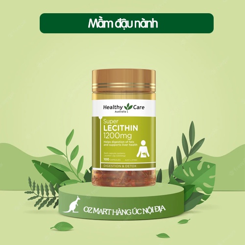 Viên uống mầm đậu nành Healthy Care Super Lecithin 1200mg 100 viên đẹp da, tăng vòng ngực, thải độc gan, giảm béo