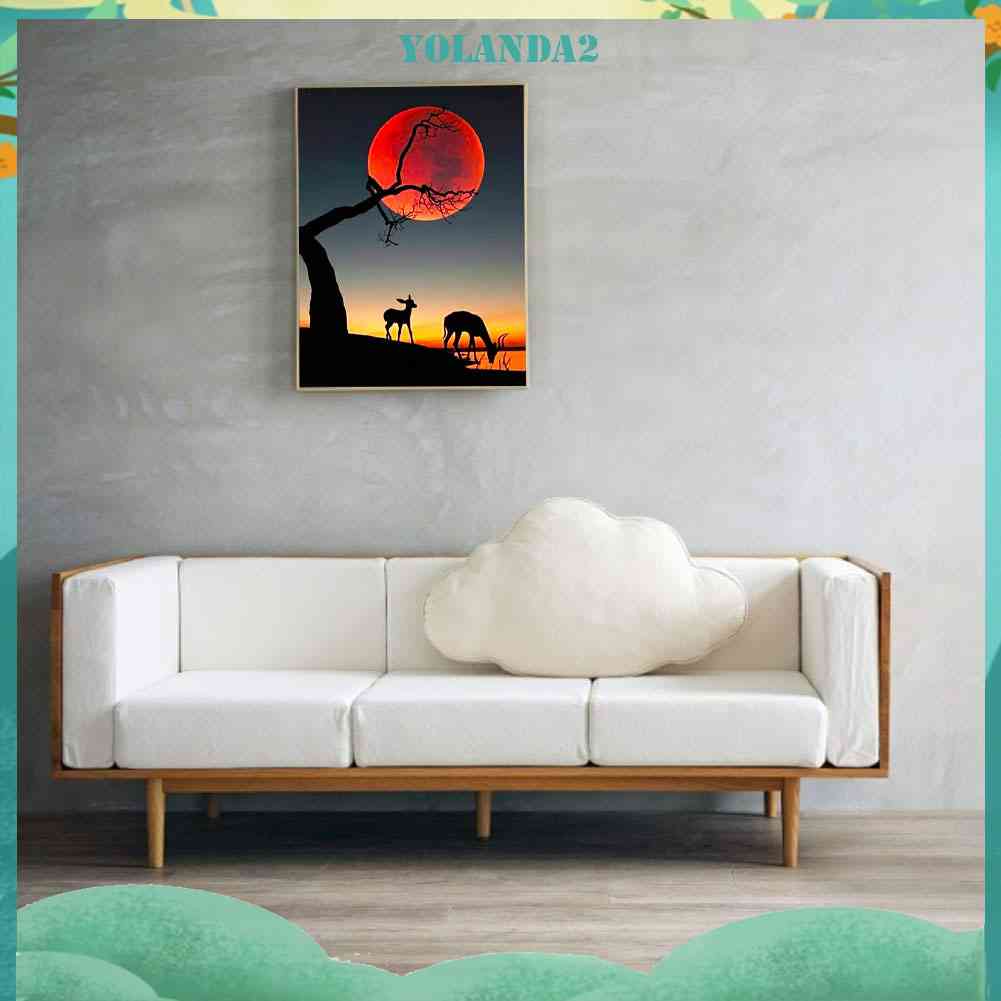 Bộ Tranh Đính Đá 2 / 5D DIY Hình Phong Cảnh Mặt Trời Lặn Trên Cây