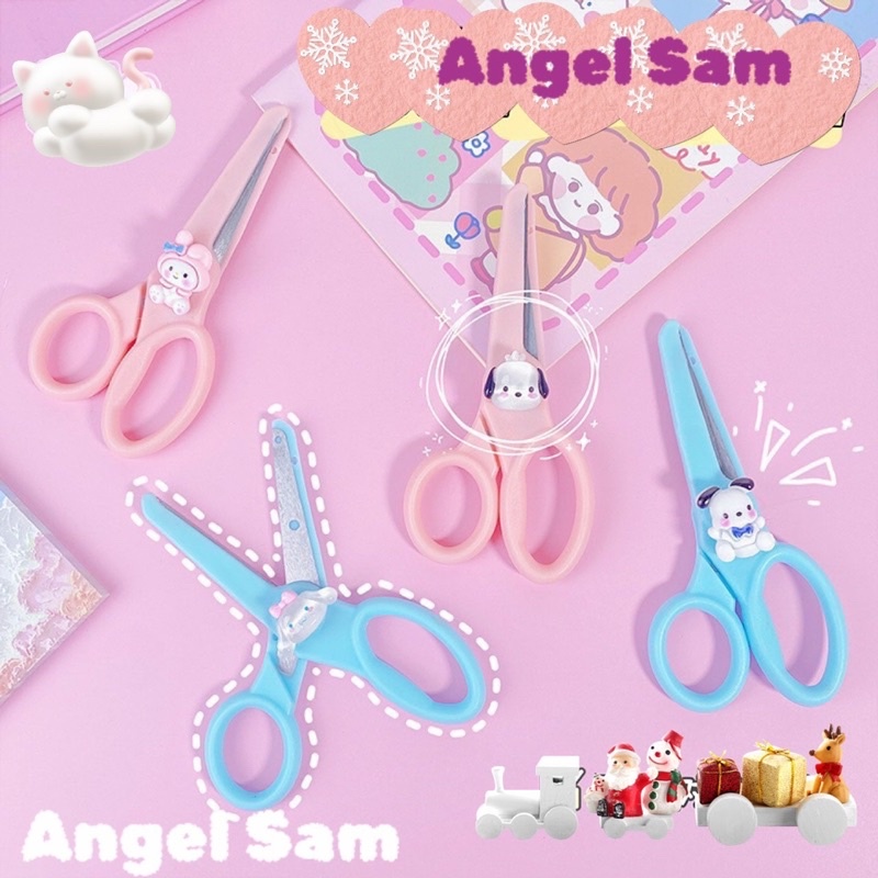 Kéo Thủ Công, Kéo An Toàn cho học sinh có gắn charm Sanrio: Sanrio: Kuromi, Melody, Pocchaco, Pompompurin..