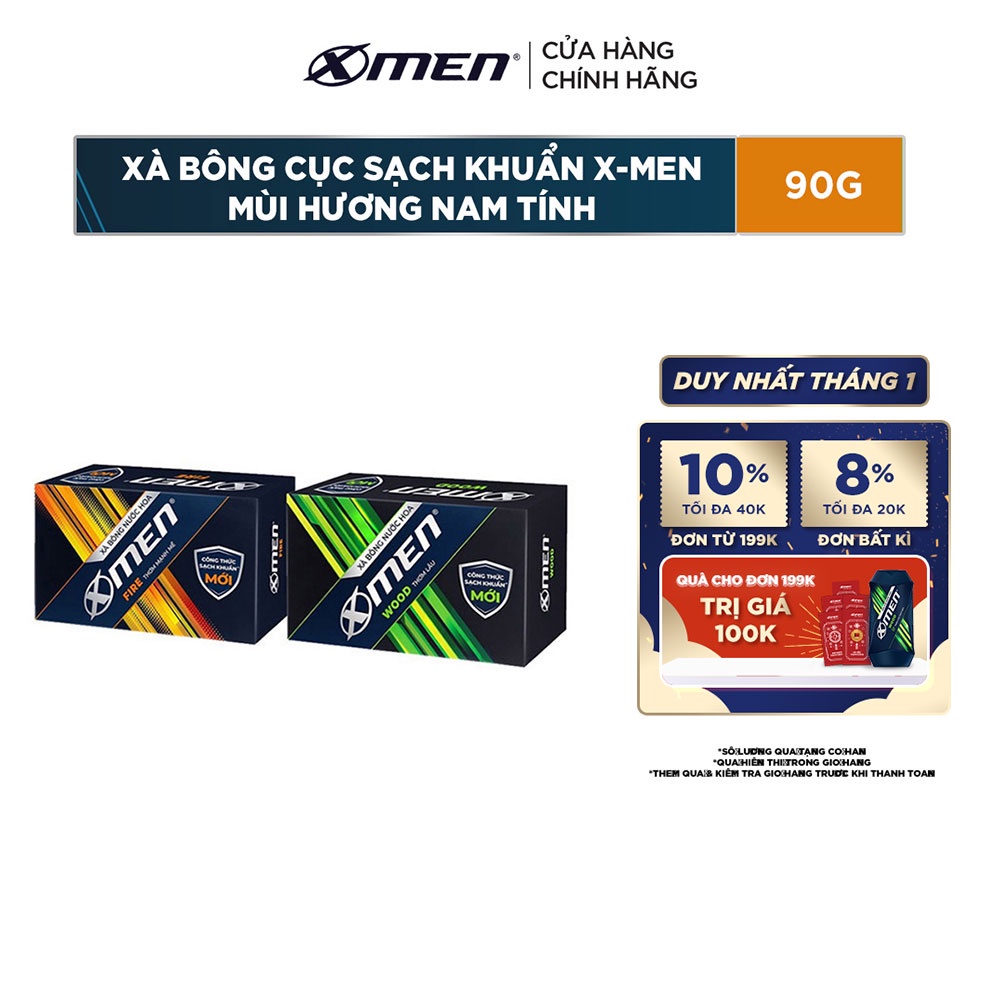 Mã COSXMEN511 - 60K đơn 400K Xà bông cục Xmen 90g - 2 mùi hương nam tính