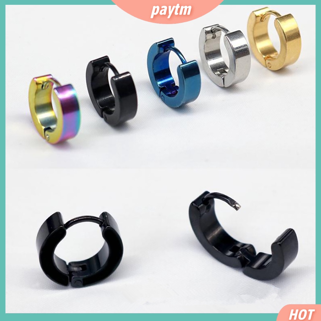 {PTM} 1 Khuyên Tai Tròn Unisex Bằng Thép Titan