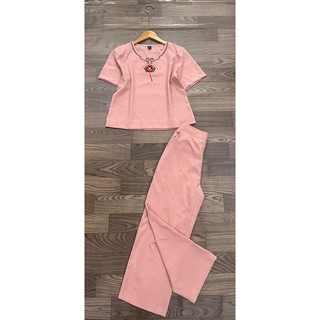 Bộ quần áo cộc tay nữ - Tư vấn size số và may thêm hoạ tiết Theo yêu cầu. Mã H55