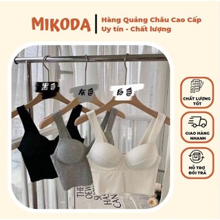 Áo Bra Hai Dây Bản To Dáng Croptop Cúp Tròn Nâng Ngực Quyến Rũ Sang Chảnh Không Gọng Vải Cotton Freesize dưới 65kg - B5
