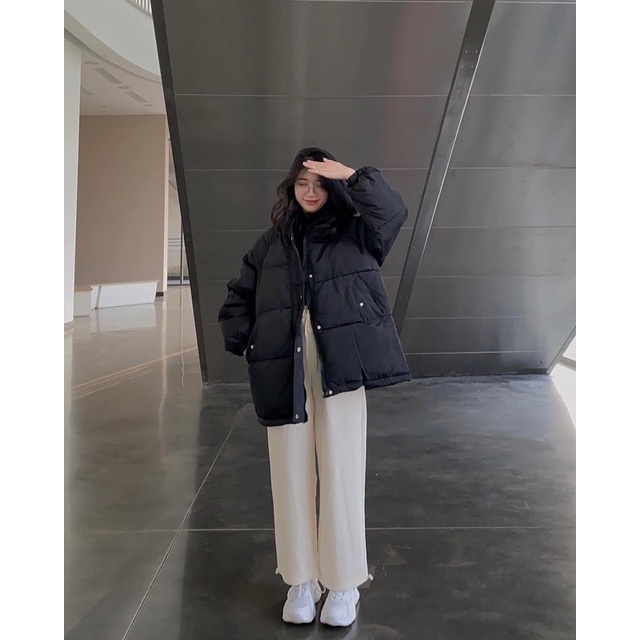 ÁO PHAO BÉO MÙA ĐÔNG 2 MÀU ĐEN / BE