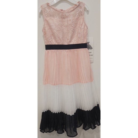 Đầm xếp ly bé gái 2-3 tuổi màu hồng phấn size 2T hiệu Rare Editions hàng hiệu nhập từ Mỹ