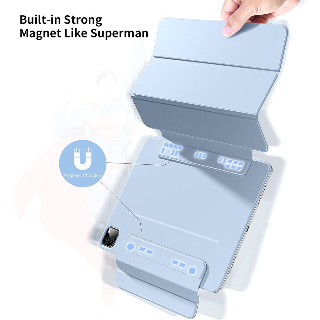 Bao Da Máy Tính Bảng Từ Tính 3 Trong 1 Cho iPad Air 5th / Air 4th / Pro 11 inch / Pro 12 inch / Mini6 / 10th Gen 10.9 inch