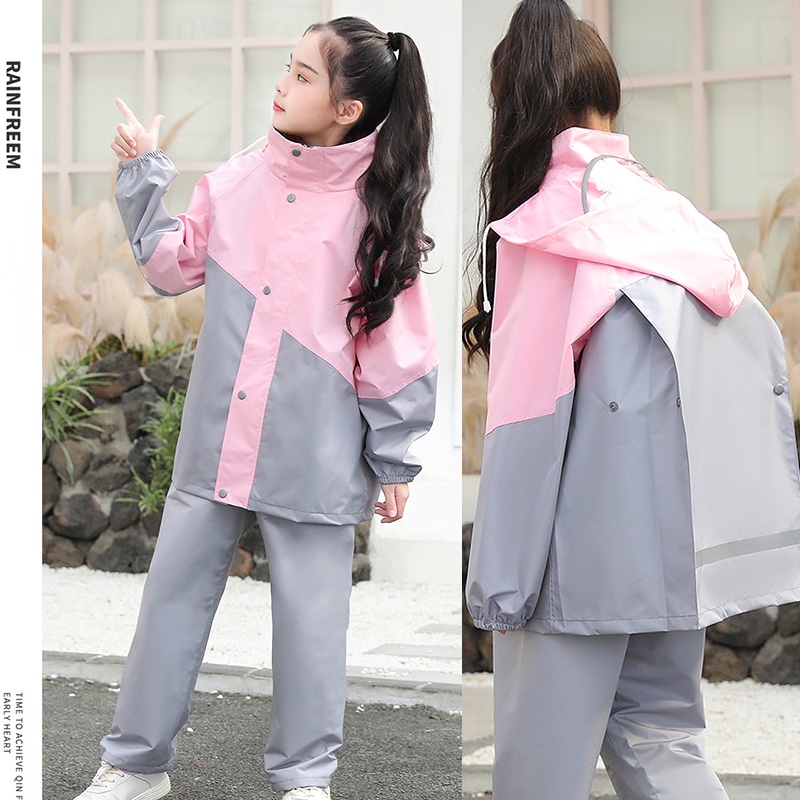 Bộ Áo Mưa Chống Thấm Nước Kèm Quần Dành Cho Bé Trai Và Bé Gái