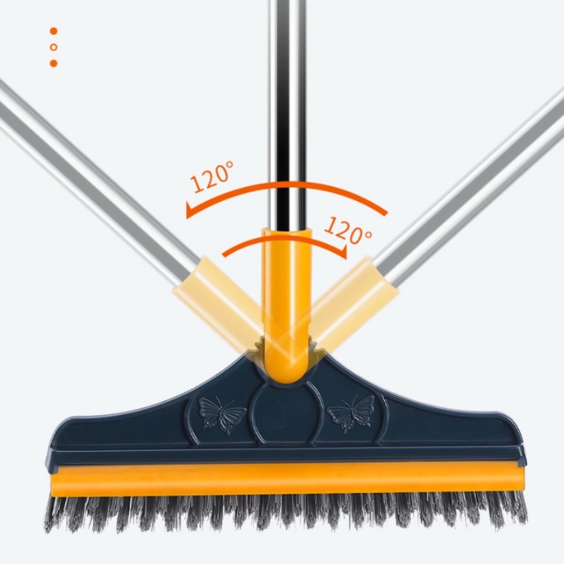 Chổi Chà Sàn Nhà Tắm Thông Minh 2 in 1 Thiết Kế Đầu Gạt Gước Xoay 120 Độ Quét Nhà Siêu Sạch Mọi Góc Bẩn