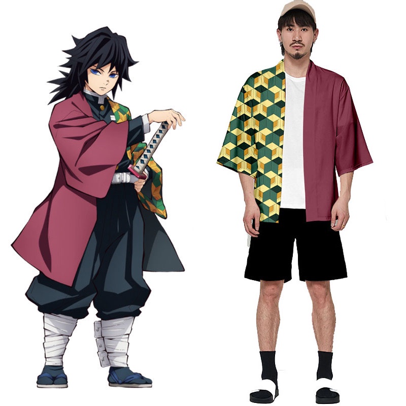 Anime Demon Slayer: Kimetsu no Yaiba Kamado Nezuko Cosplay Loose Haori Áo khoác