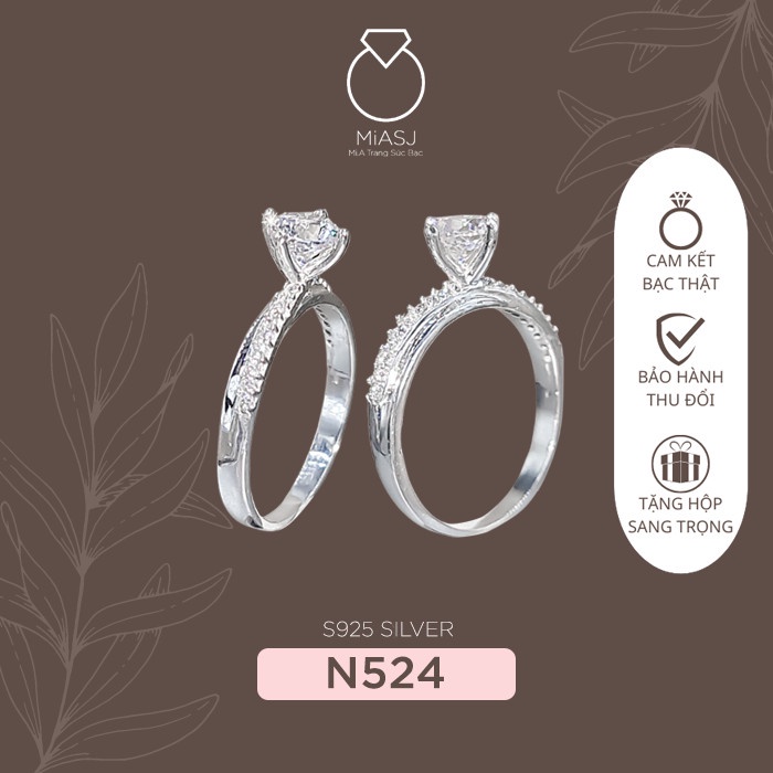 Nhẫn nữ bạc Ý S925 cao cấp miễn phí xi kim N524 | MiASJ Mi.A Trang sức bạc