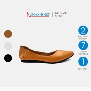 Giày bệt nữ mũi nhọn da bò mềm êm chân LUNASHOES 1511 cao cấp dễ đi kiểu Hàn quốc nhiều màu (BH 24TH)