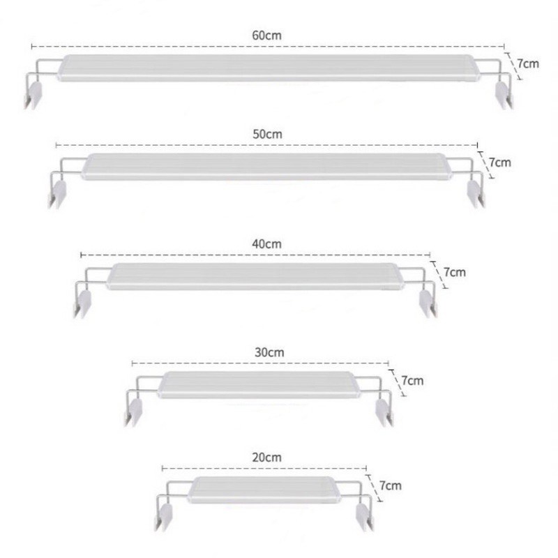 Đèn máng 40cm-50-60-80-1m xuanmelong 3 chế độ cho hồ cá cảnh thủy sinh