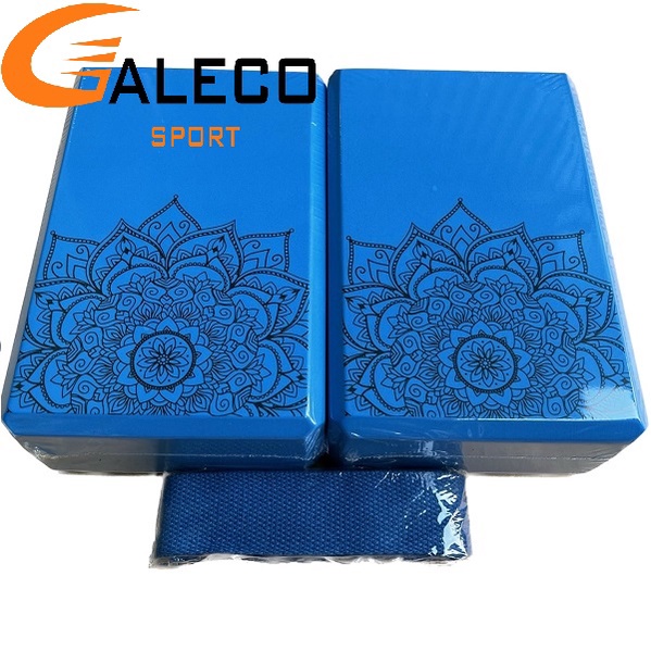 Combo 2 Gối yoga hoa văn và 1 dây đai cùng màu( Mẫu in hoa văn Madala)