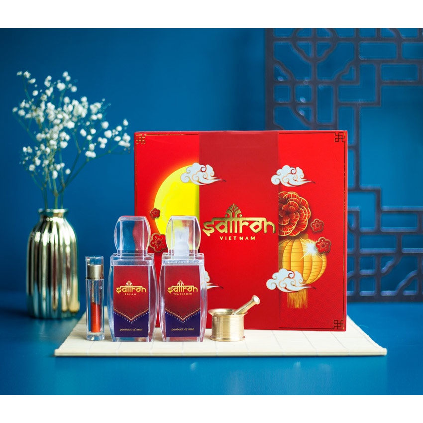 Set quà Tết 2023 nhụy hoa nghệ tây Salam thượng hạng Saffron Việt Nam