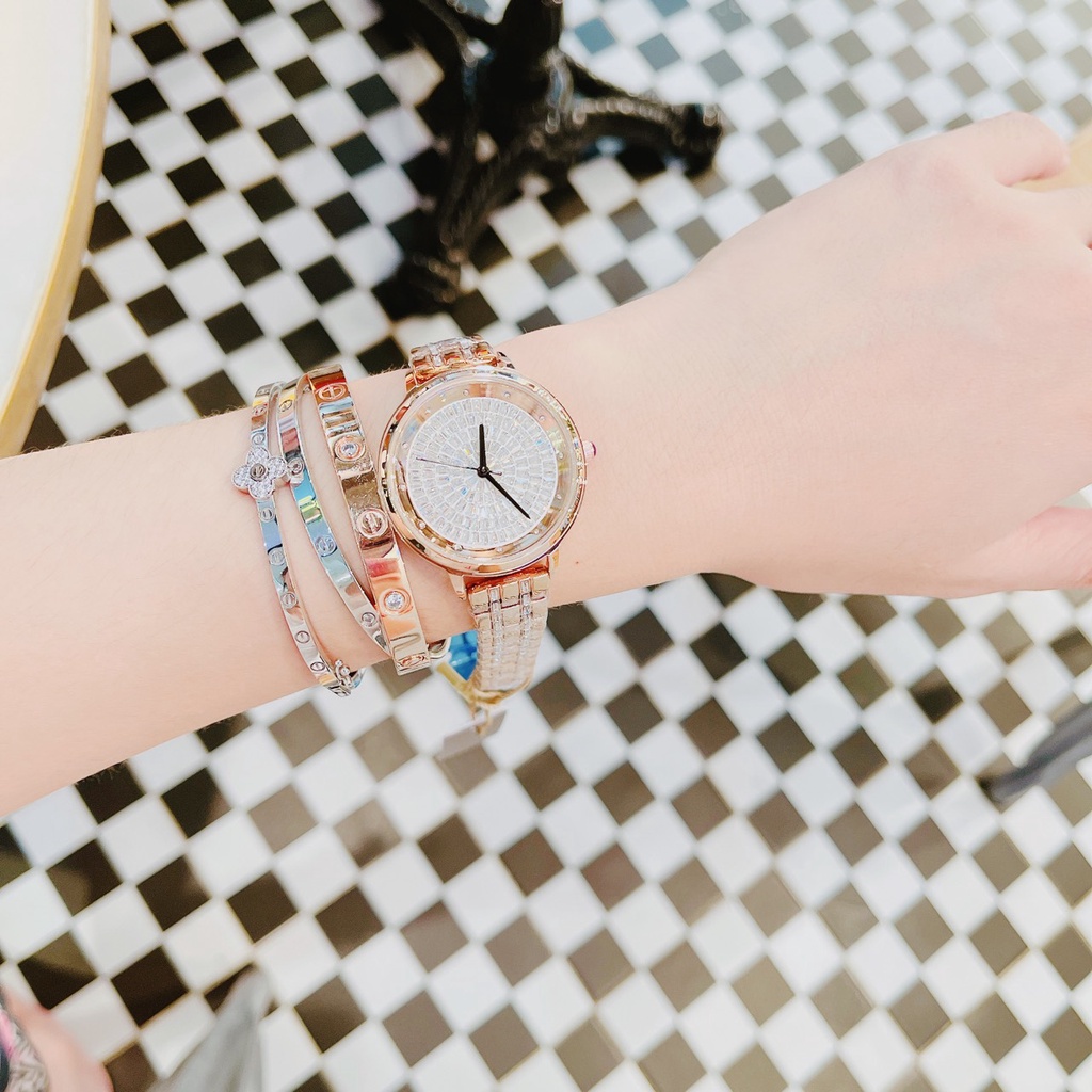 Đồng hồ nữ Scottie 32mm đính đá full mặt sang trọng Mai Luxury Watch SC 9323