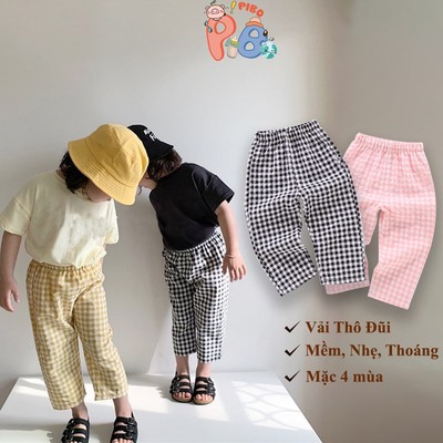 Quần Dài Bé Gái Dáng Ống Xuông Vải Thô Đũi Mềm, Mặc 4 Mùa, Dễ Phối Đồ BabyBoo - PiBo Store-QXK