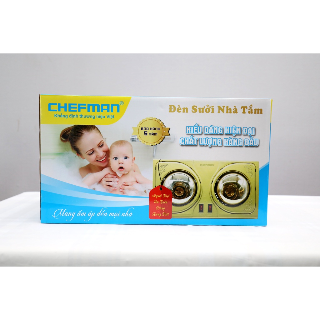 Đèn Sưởi Nhà Tắm 2 Bóng Hàng Chính Hãng HERA Bảo Hành Thân 60 Tháng, Tiết Kiệm Điện Năng, An Toàn Cho Người Sử D