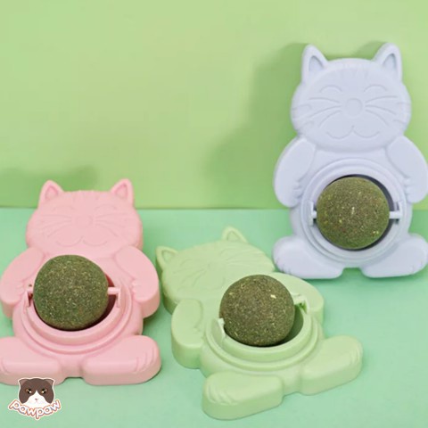 Viên cỏ bạc hà cho mèo gắn tường giảm stress, Catnip dạng xoay giúp thư giãn tiêu búi lông cho mèo - Skyo Pet Shop