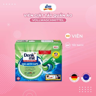Viên giặt tẩy trắng quần áo 3in1 Aktiv Caps, hộp 22 gói bọc trong màng tan, hàng nhập khẩu Đức - DENKMIT65