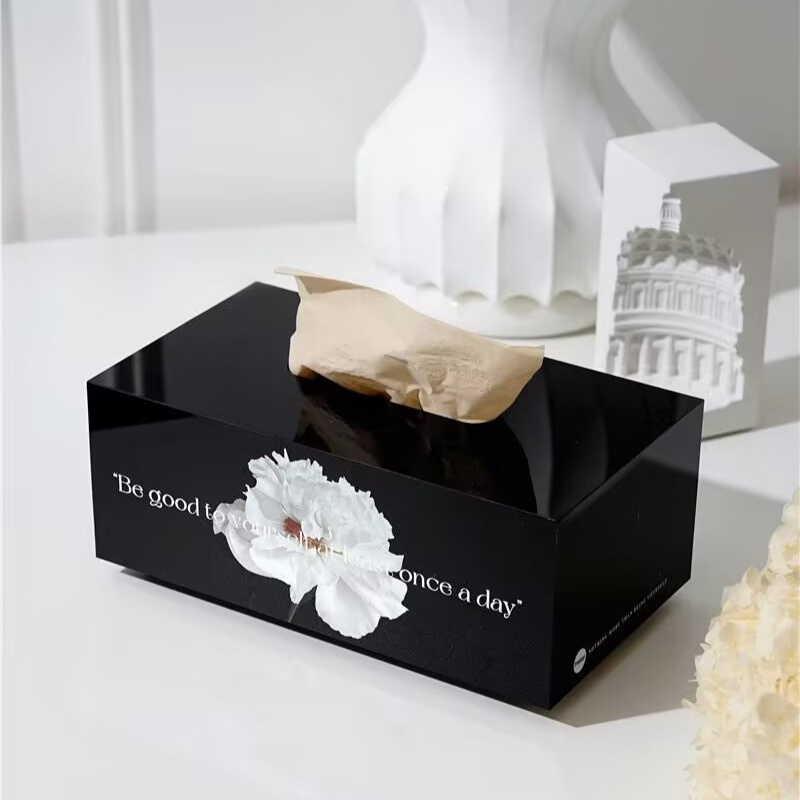Hộp khăn giấy vuông acrylic Phòng khách Hộp lưu trữ khăn giấy để bàn