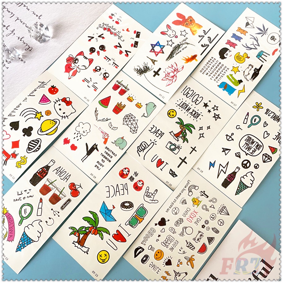 ❣️ Set 10 Tấm Hình Xăm Dán Hoạ Tiết Hoạt Hình Dễ Thương Xinh Xắn ❣️ Hình Xăm Dán Tạm Thời Chống Thấm Nước