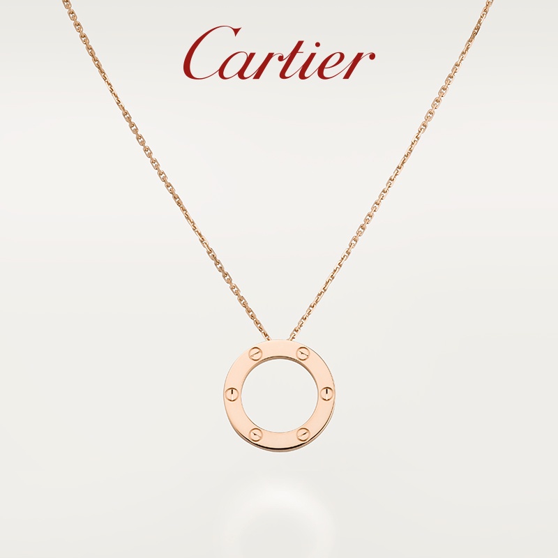 Dây Chuyền Mạ Vàng Hồng Mặt Hình Cartier LOVE Series