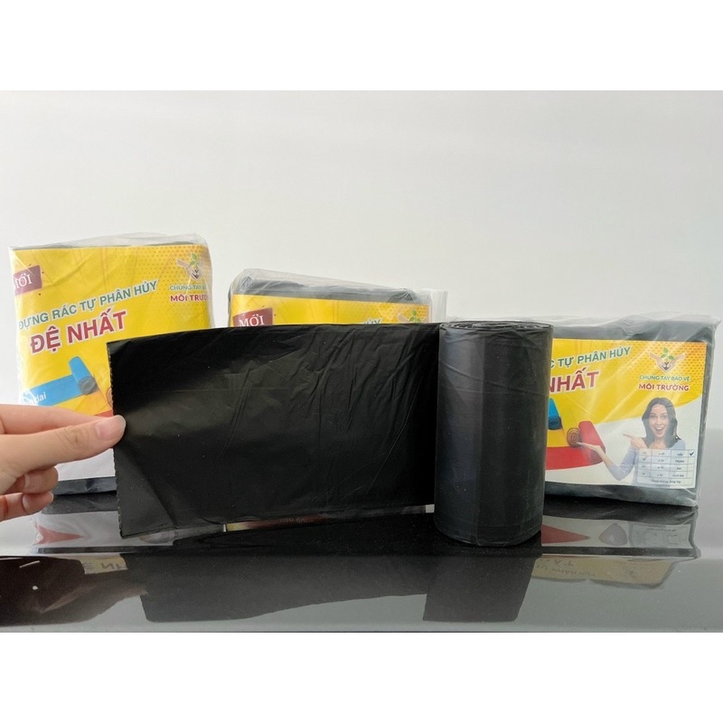 Sỉ 24k-1KG - 3 CUỘN TÚI ĐỰNG RÁC ĐEN SIZE ĐỦ SIZE ĐẠI - TRUNG - TIỂU