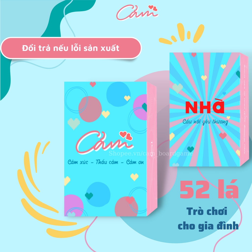 Bộ Bài Nhà - 52 LÁ - TRÒ CHƠI DÀNH CHO GIA ĐÌNH - GẮN KẾT YÊU THƯƠNG