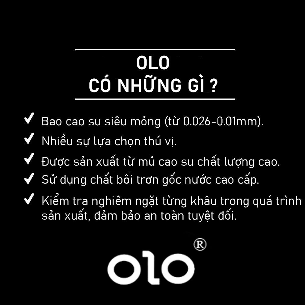 Bao cao su OLO 001 full 8 màu, bcs olo 0.01 có gai bi siêu mỏng chống xuất tinh sớm kéo dài quan hệ