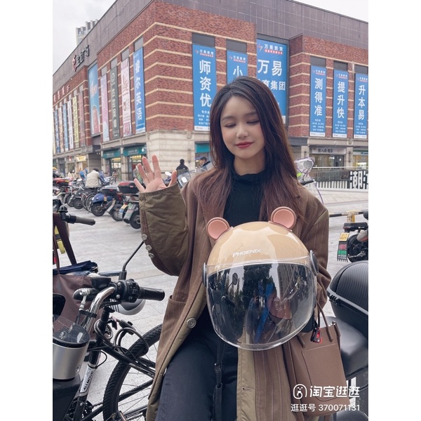 Mũ Bảo Hiểm 3/4 PHOENIX Đạt Tiêu Chuẩn 3C Cao Cấp - Cáo Đeo Nơ