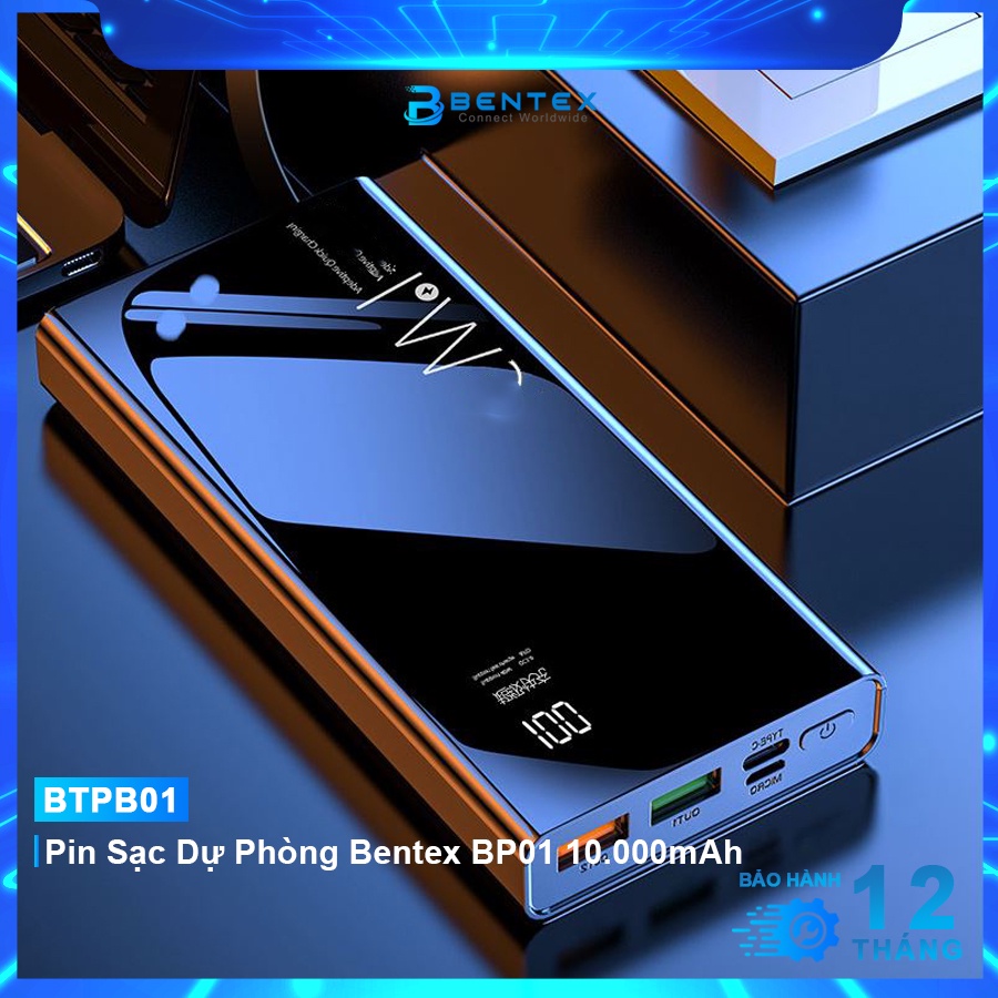 Pin Sạc Dự Phòng Mini 10.000mAh PB01 Nhiều Cổng Đa Năng Kèm Sạc Nhanh 22.5W Chất Lượng An Toàn Bền Bỉ Led Hiển Thị Số Gọ
