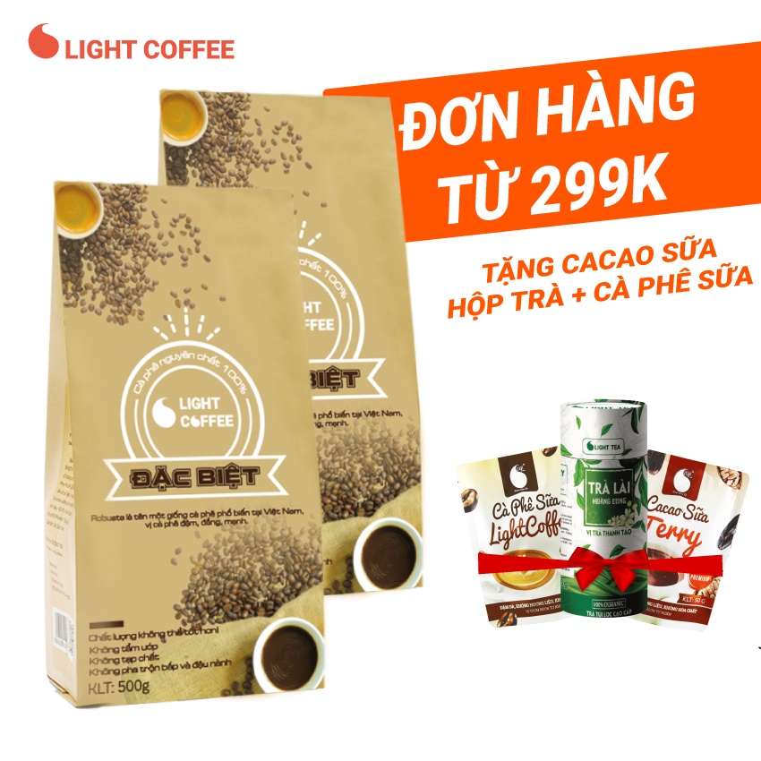 Cà phê Đặc biệt dạng bột Light Coffee 1kg  vị đậm, đắng, mạnh - Gói 500g