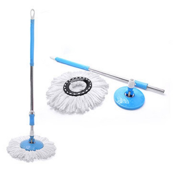 Bộ Cán Chổi Lau Nhà 360 Độ Cây Inox Bàn Nhựa, Bông Lau Nhà Thay Thế