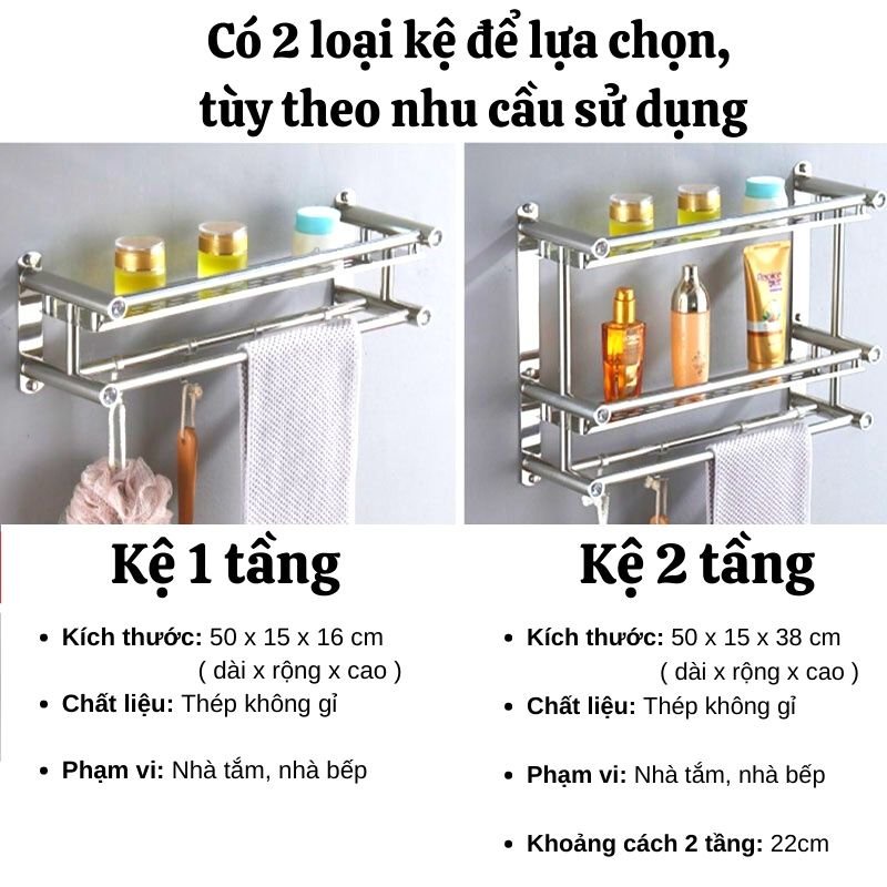 Giá Treo Khăn Nhà Tắm ALIX Kệ Để Đồ Phòng Tắm Inox Dán Tường Siêu Bền